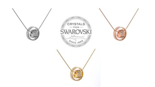 Colgante Passion con baño de oro de 18 K y cristales de Swarovsk